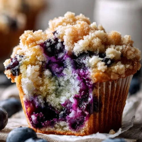 Delicious homemade lemon blueberry muffins on a wooden table.