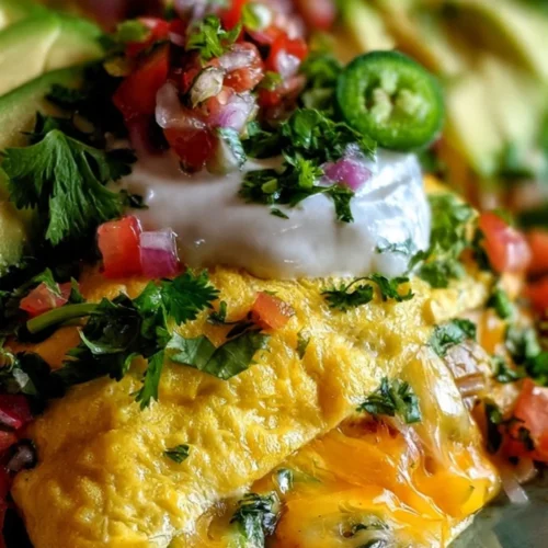 Delicious Mexican Omelette with fresh vegetables and spices