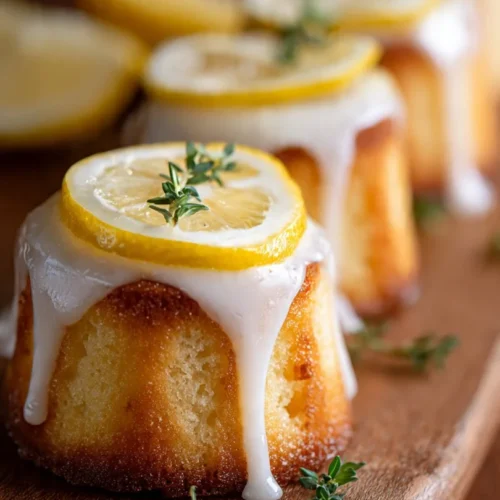 Delicious mini lemon drizzle cakes with a zesty glaze