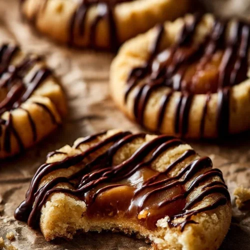 Delicious no-bake caramel cookies on a plate