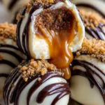 No-bake peanut butter cheesecake balls on a white plate