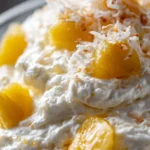 Delicious Pineapple Fluff dessert in a colorful bowl
