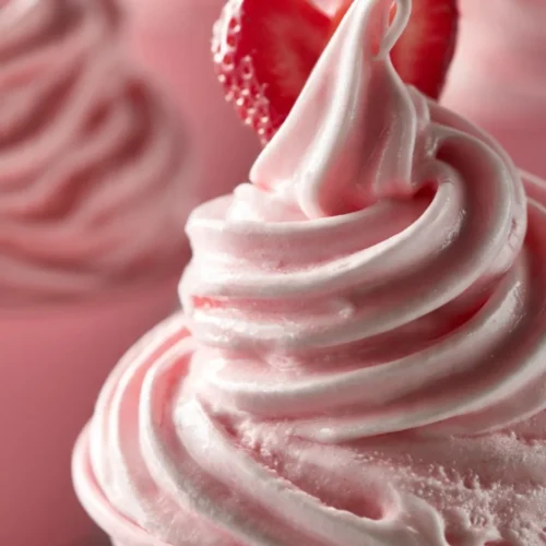 Delicious Strawberry Dole Whip served in a cone