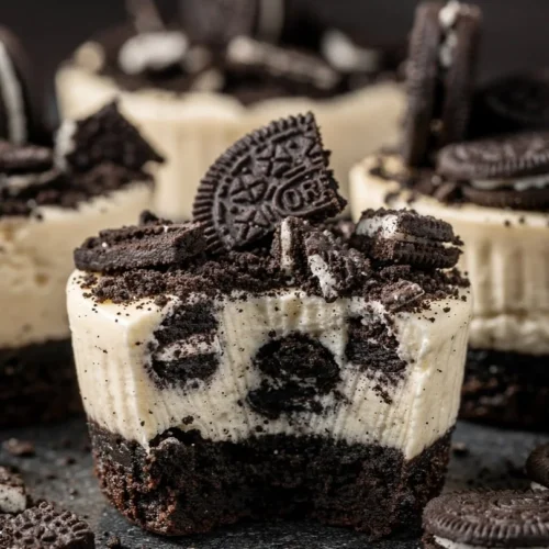 Delicious Oreo Cheesecake Bites on a plate, perfect for dessert lovers