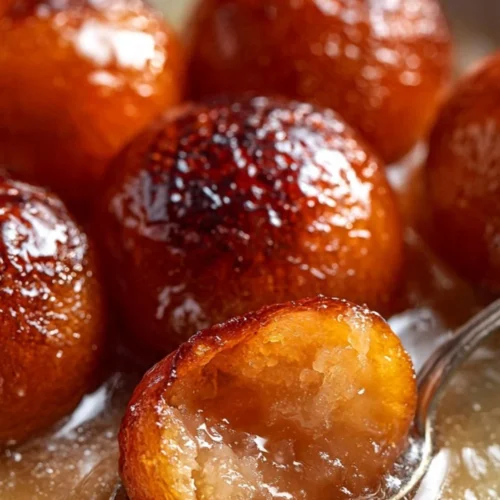 Delicious homemade Gulab Jamun served with syrup in a traditional bowl