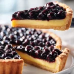 Blueberry Lemon Curd Tart with fresh blueberries and lemon filling