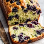Delicious homemade Blueberry Zucchini Bread with vibrant blueberries.