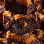 Delicious brown butter brookies with a chewy brownie base and soft cookie top.