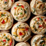 Delicious chicken enchilada tortilla roll ups on a plate, garnished with cilantro.