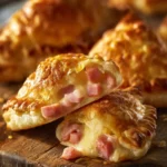 Crispy golden ham & cheese melts served on a plate, showcasing gooey cheese and savory ham.