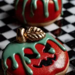 Decorated enchanted apple sugar cookies for Halloween celebration