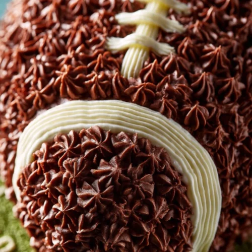 Delicious football shaped cake for parties and celebrations