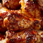Hot Honey Mustard Wings served with a tangy dipping sauce