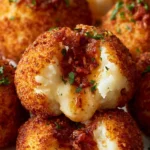 Delicious loaded mashed potato bites topped with cheese and bacon