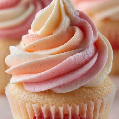 Mango Strawberry Sunset Cupcakes with vibrant colors and tropical toppings