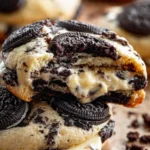 Delicious Oreo Cheesecake Cookies with a creamy frosting and cookie crust