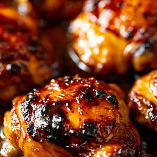 Delicious oven-baked boneless skinless chicken thighs ready to serve