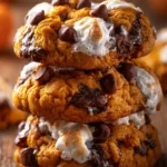 Delicious Pumpkin S'mores Cookies with marshmallows and chocolate.