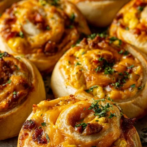 Freshly baked savory breakfast rolls with herbs and spices