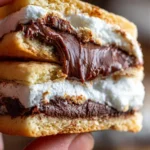 Delicious s'mores cookie bars with chocolate and marshmallows on a plate