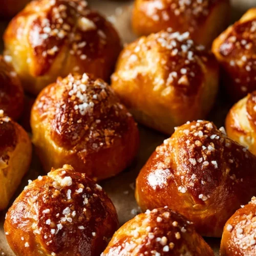 Delicious soft pretzel bites served with mustard and cheese sauce
