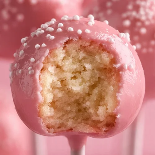Homemade Starbucks cake pops decorated with colorful sprinkles