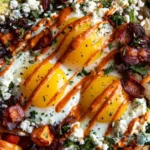 Healthy Sweet Potato Breakfast Bowl with toppings and vibrant colors