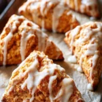 Freshly baked pumpkin scones with spices, perfect for autumn gatherings.
