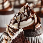 Delicious chocolate coffee cupcakes topped with rich chocolate frosting