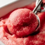 Delicious homemade watermelon sorbet in a bowl