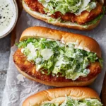 Delicious Chicken Caesar Sandwiches with seasoned chicken and fresh veggies