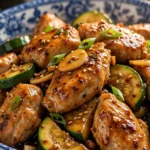 Easy Chicken Zucchini Stir Fry served in a bowl with vibrant veggies