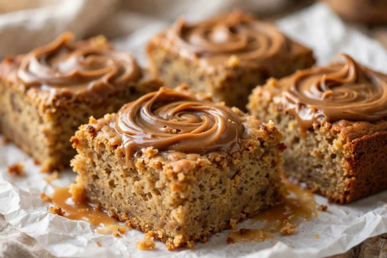Delicious banana bread brownies with chocolate and banana flavors.