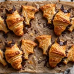 Delicious bat wing chocolate croissants with rich chocolate filling