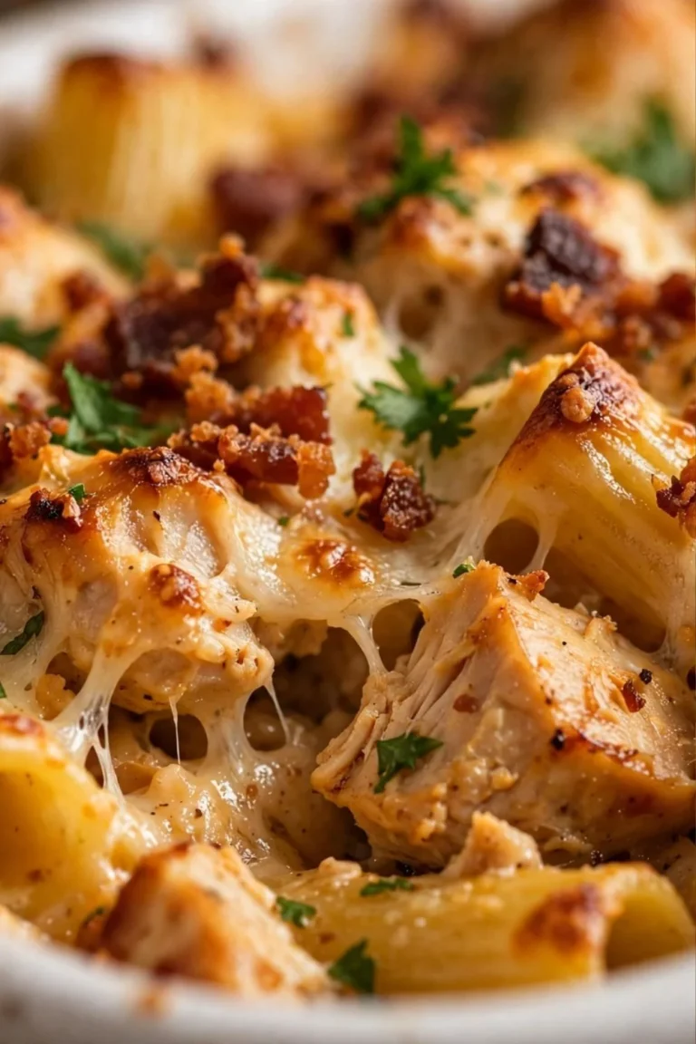 Delicious Crazy Good Casserole topped with cheese and herbs