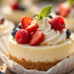 Delicious easy mini cheesecakes topped with fresh berries