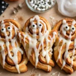 Delicious Ghost Cinnamon Rolls for Halloween festivities