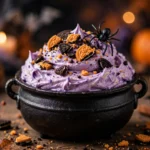 Delicious Halloween cheesecake fluff dessert in a festive presentation.