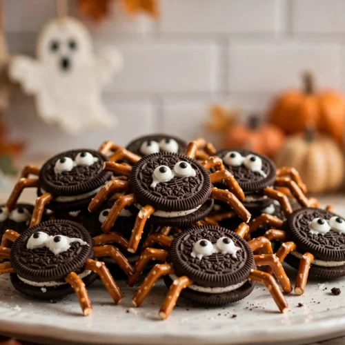 Spooky Oreo Halloween treats arranged on a festive platter
