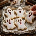 Delicious ghost cakes decorated for Halloween festivities